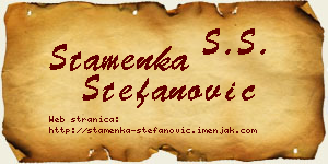 Stamenka Stefanović vizit kartica